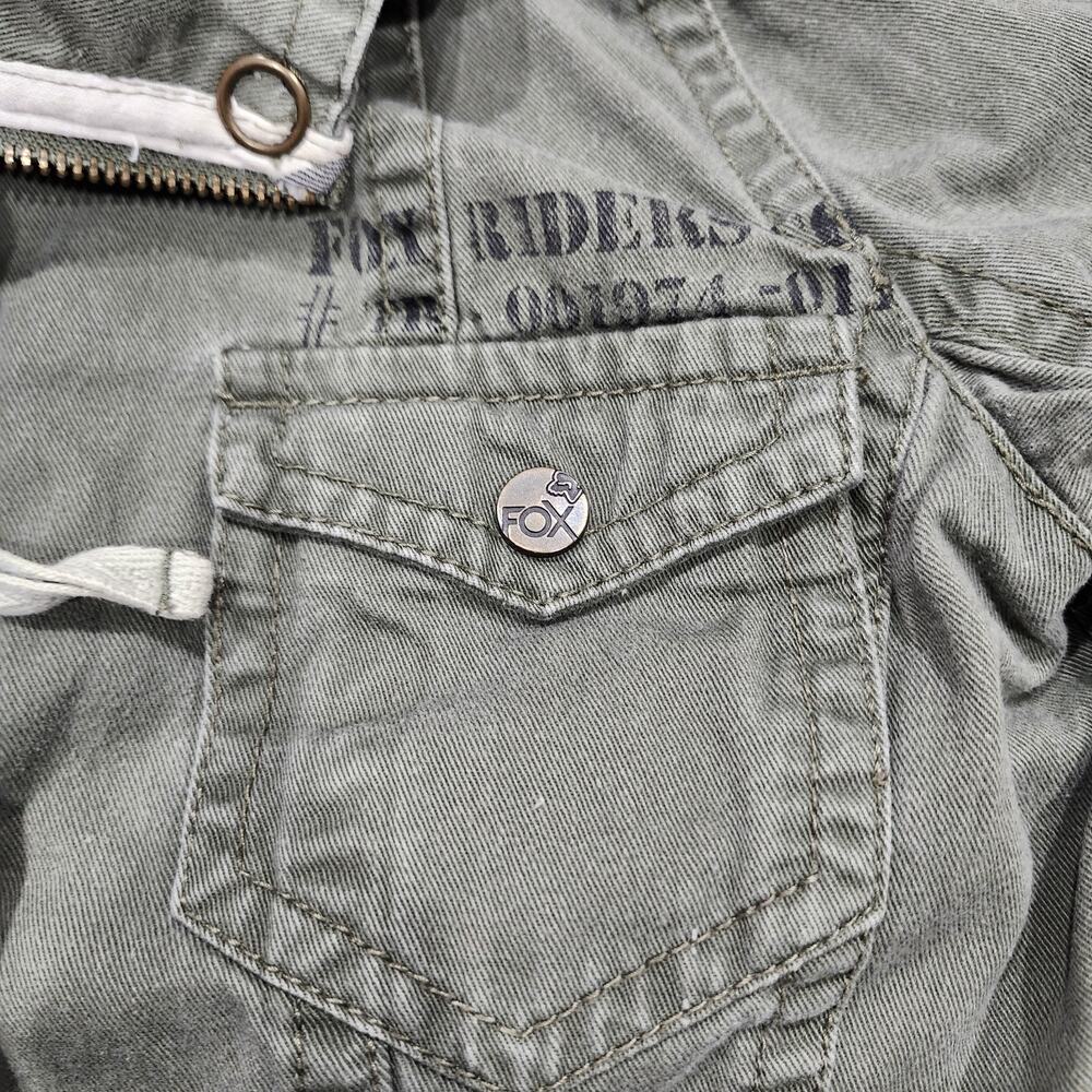 Fox Riders Company Womens Jacket Coat Army Green Olive Military Sz XS Logo - Picture 5 of 14